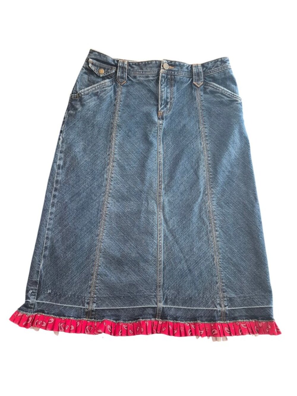 Eddie Bauer Custom Western Denim Skirt Size 8
